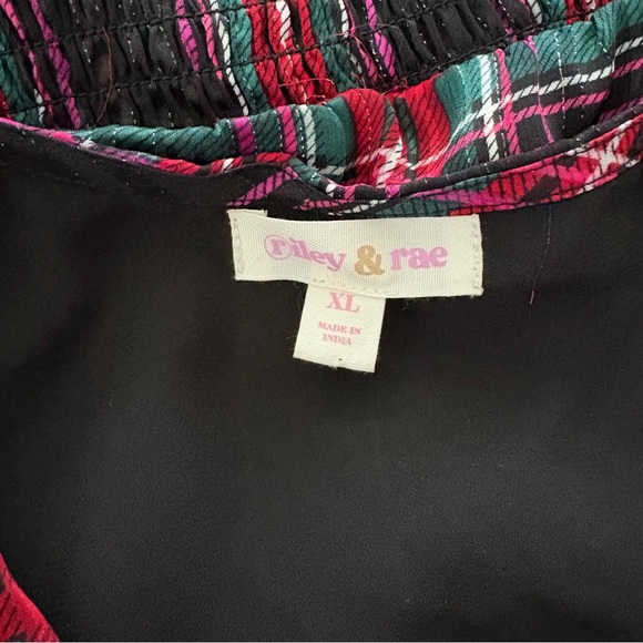 NWT, Riley & Rae Mix and Mingle Wrap Plaid Smock Top, Sz XL - Picture 14 of 15